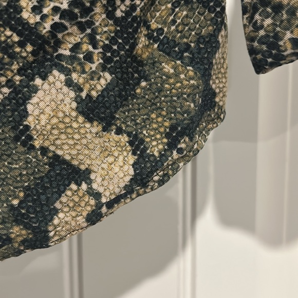 H & M Snakeskin print button up top - Picture 2 of 3